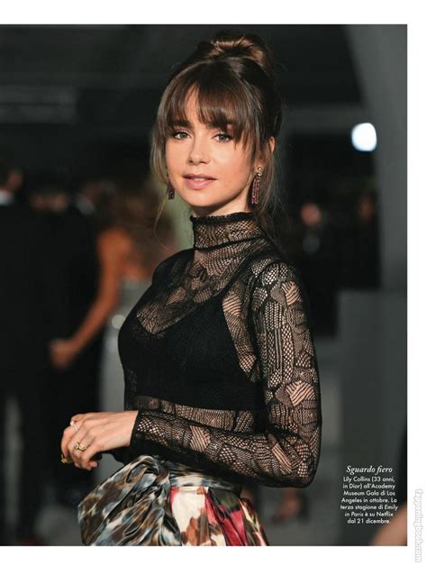 16. Lily Collins looks hot wearing black belly top and leather skirt at Seventen Mag. 16. Lily Collins leggy and see-thru to bra at 2013 WonderCon in Anaheim and at Chane. 16. Lily Collins showing sideboob huge cleavage and legs. 16. Lily Collins braless wearing a partially see-through skin colored dress at the 2. 16.